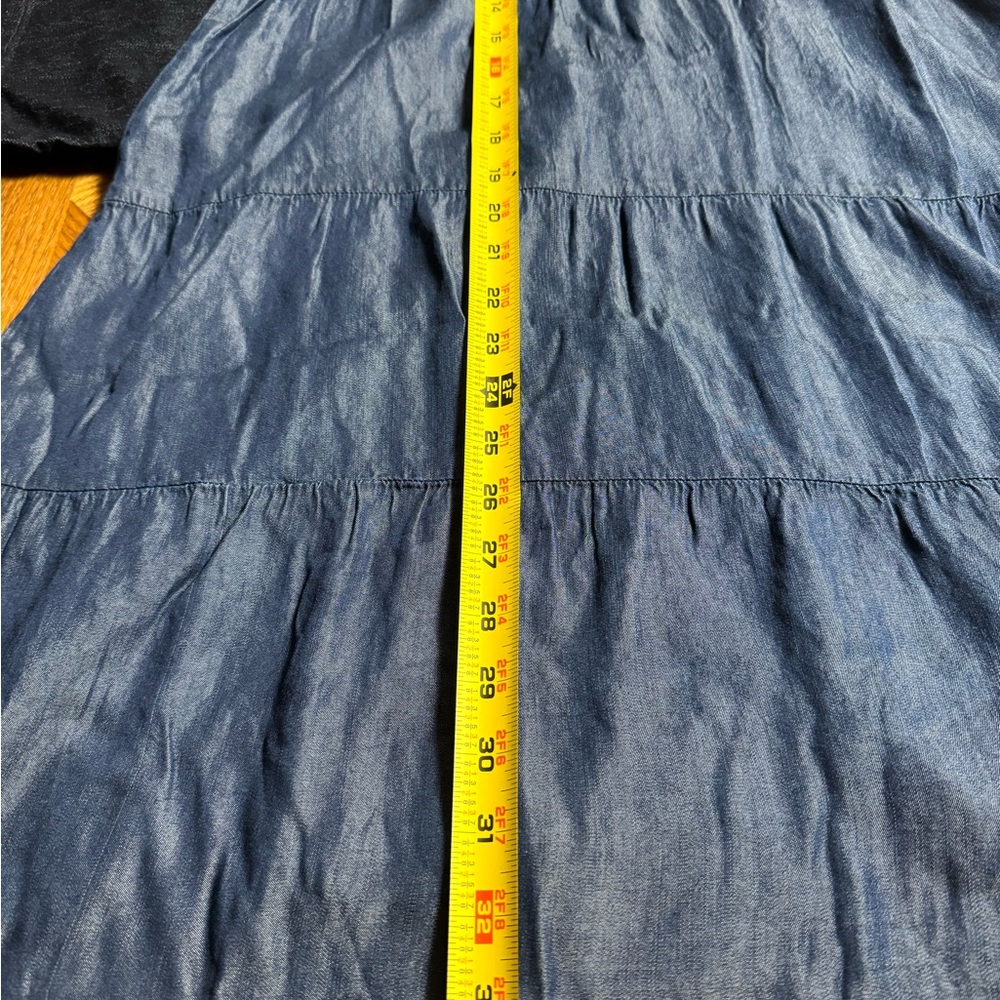 Denim Style dress button down with tie back size small sundress - Picture 5 of 6